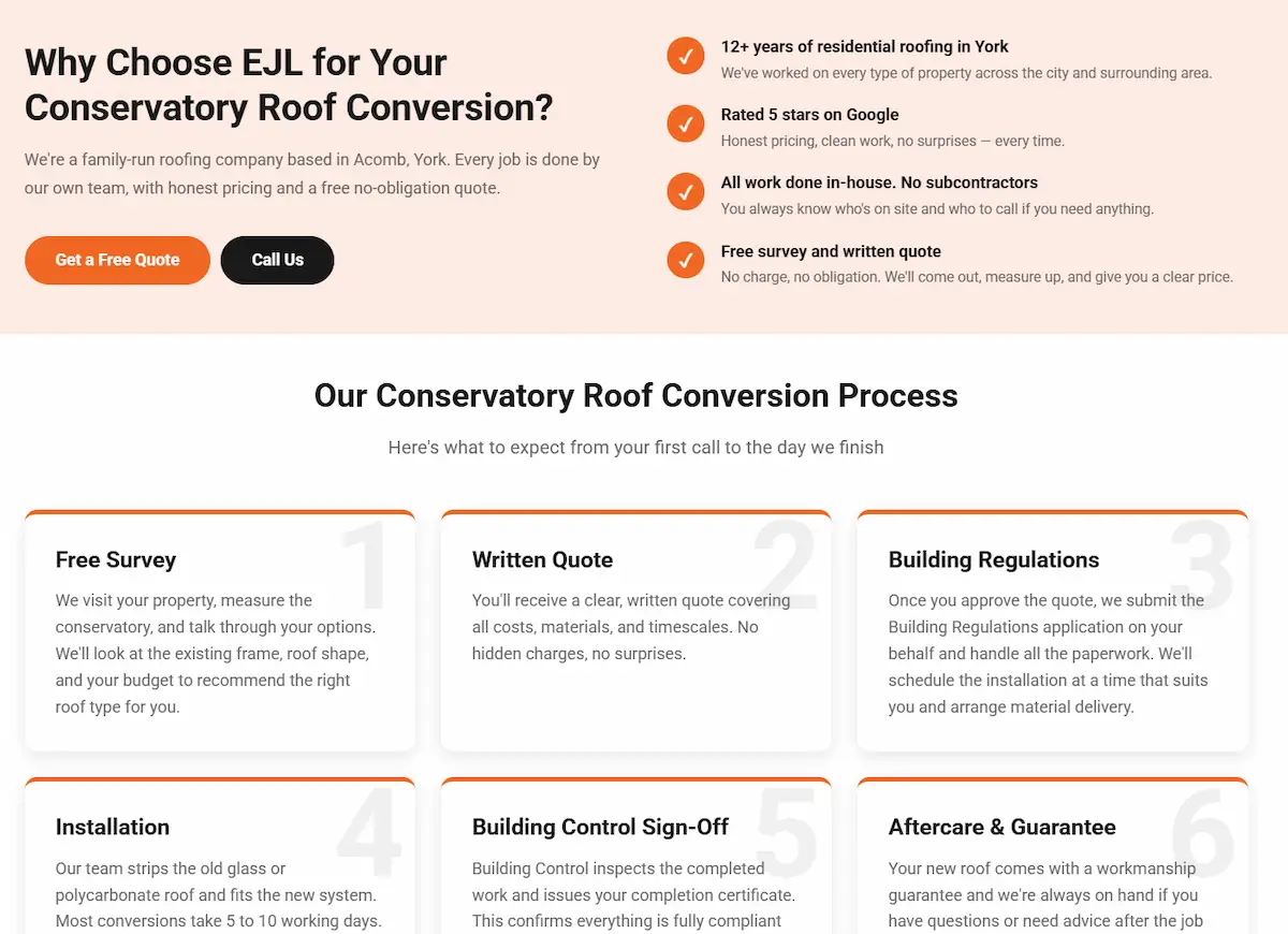EJL Roofing conservatory roof conversions page